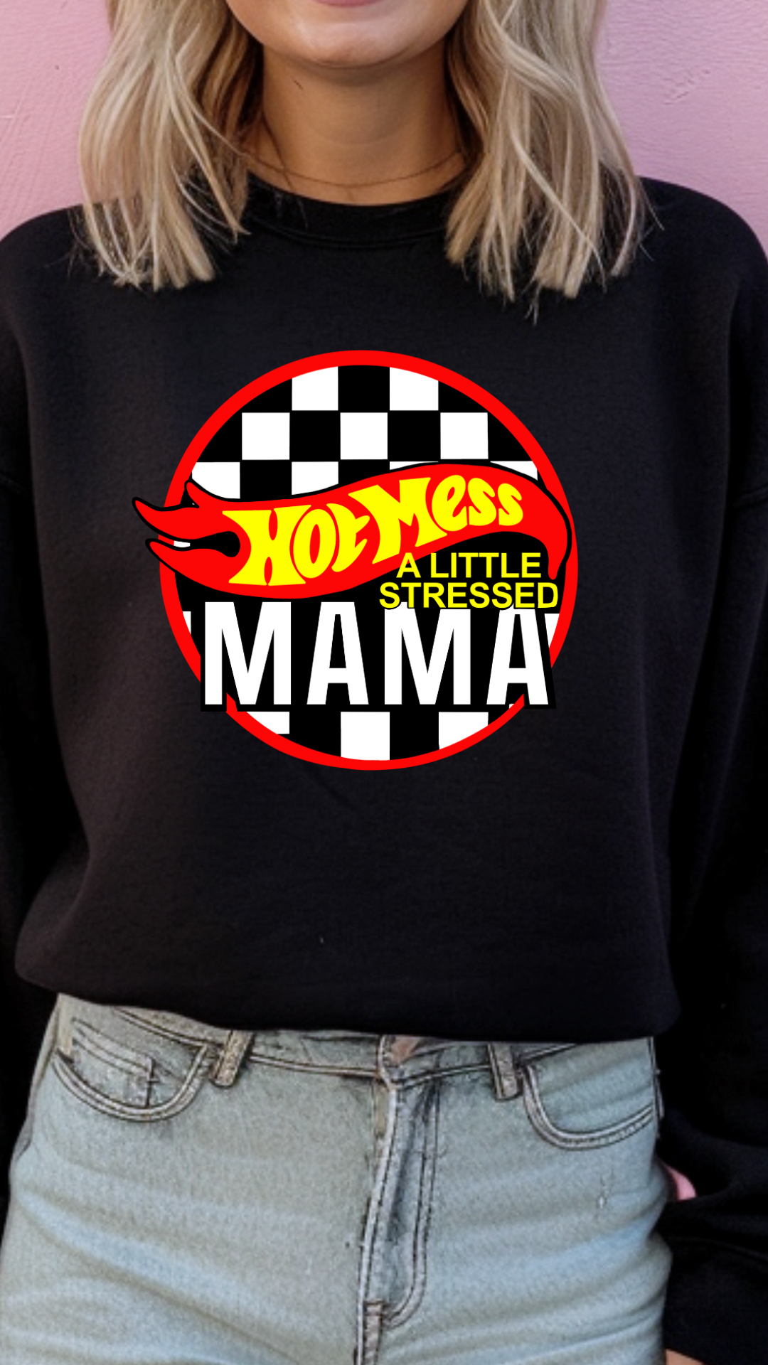 Hot Mess Racing Mama Crewneck