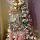 Holidays are Booked Glass Can Cup with Bamboo Lid and Straw