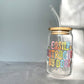 Easily Distracted by Dogs Glass Can Cup with Bamboo Lid and Straw