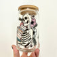 Skeleton TBR Glass Can Cup with Bamboo Lid and Straw