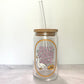 Silly Goose Juice Glass Can Cup with Bamboo Lid and Straw