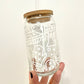 Baking Love Glass Can Cup with Bamboo Lid and Straw