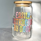 Easily Distracted by Dogs Glass Can Cup with Bamboo Lid and Straw