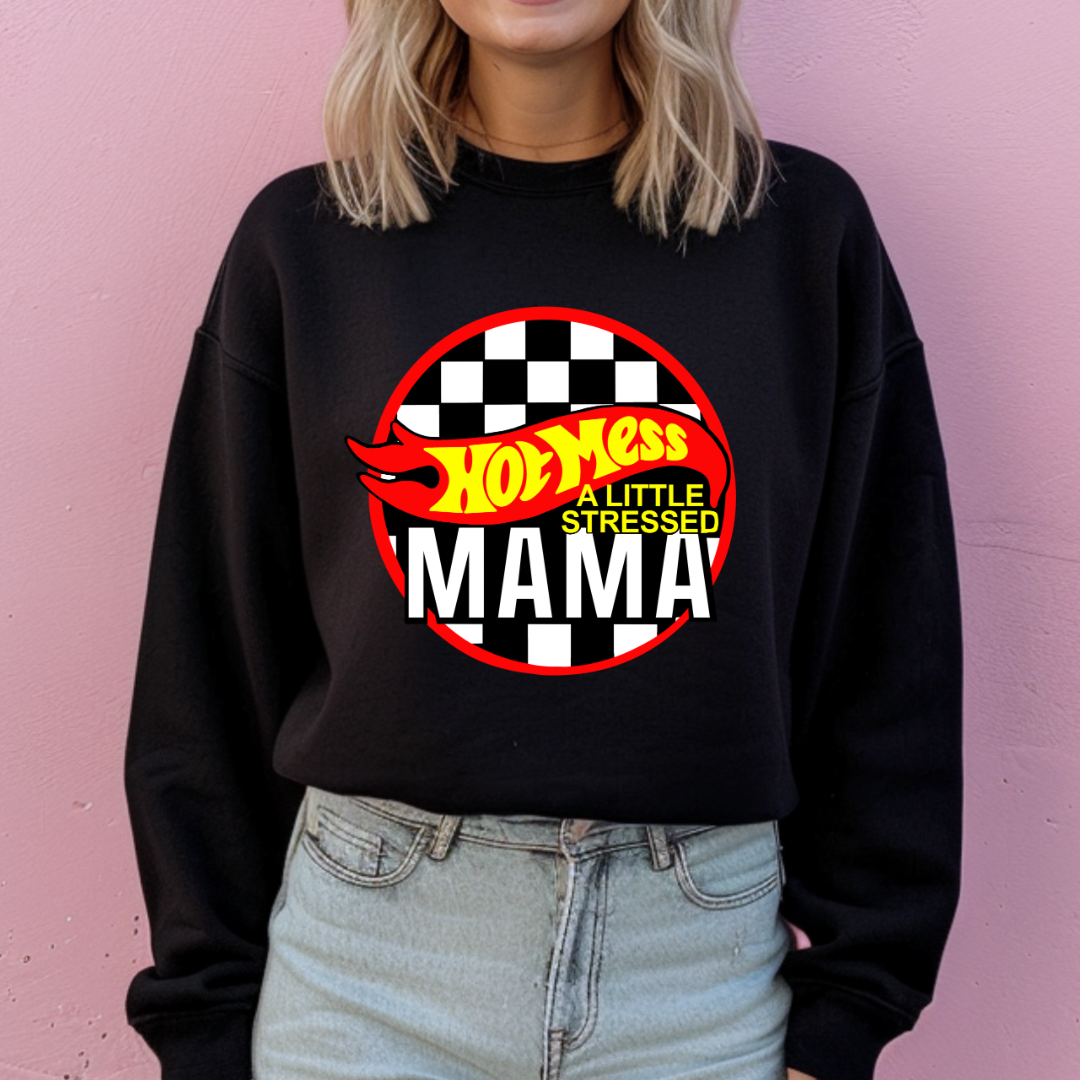 Hot Mess Racing Mama Crewneck