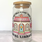 Hot Girls Support Libraries Glass Can Cup with Bamboo Lid and Straw