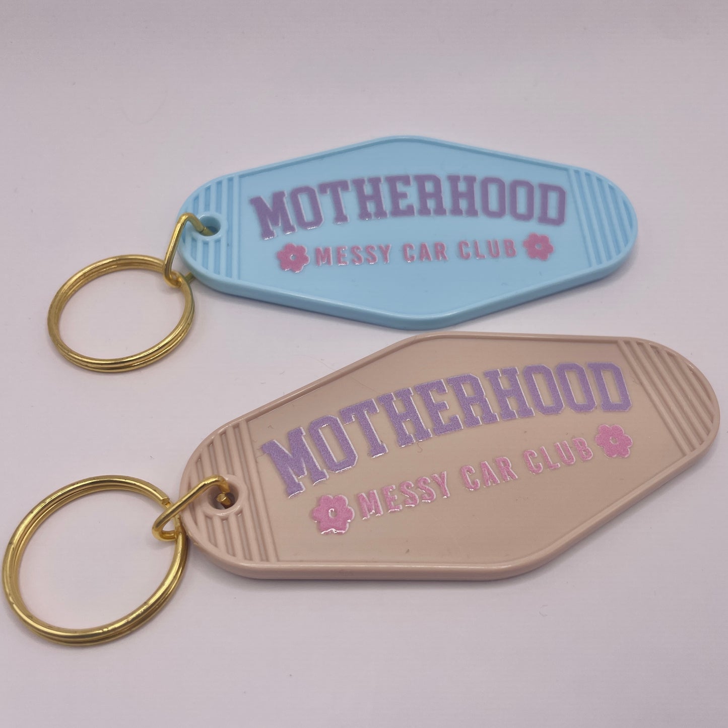 Motherhood Messy Car Club Motel Keychain