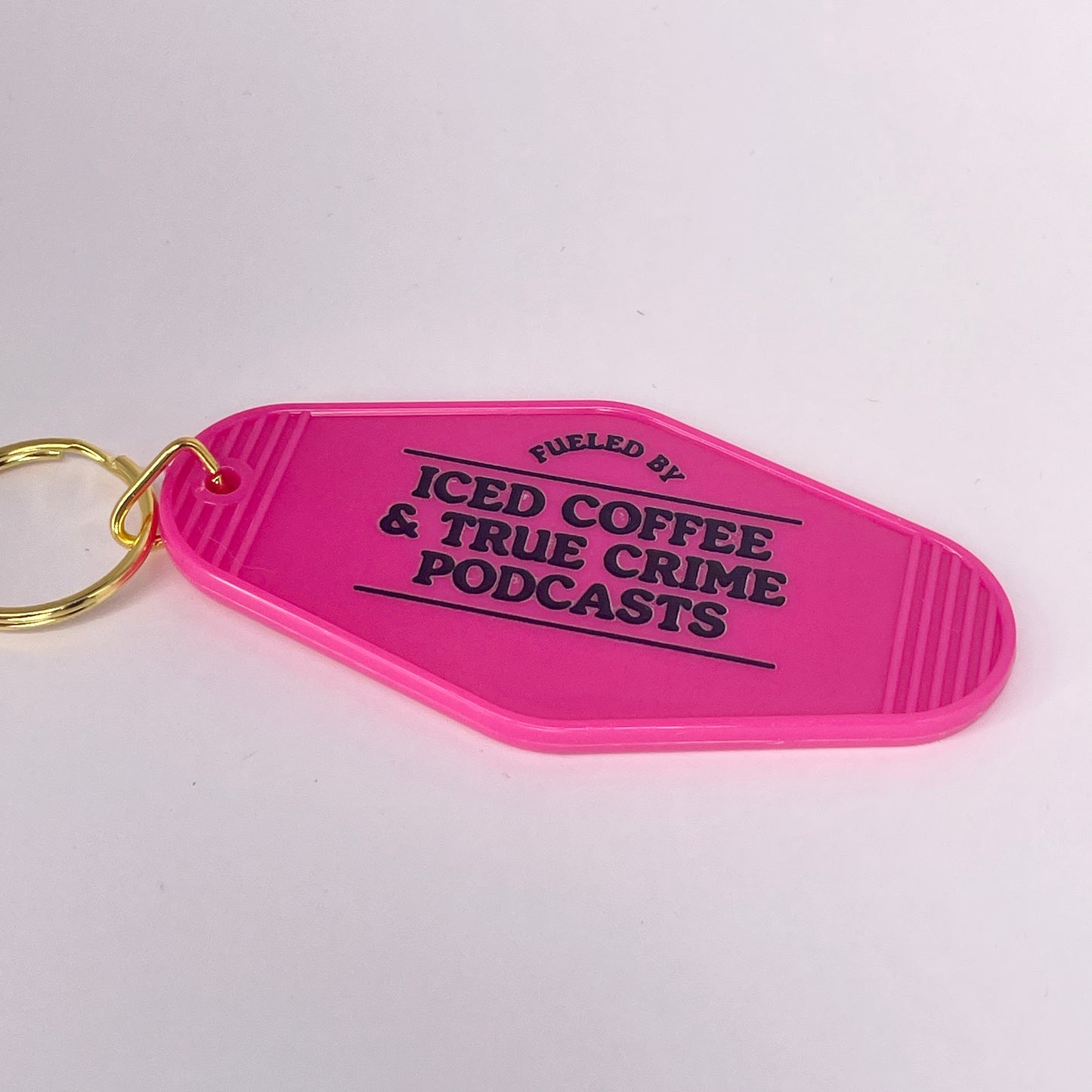 Iced Coffee and True Crime Motel Keychain