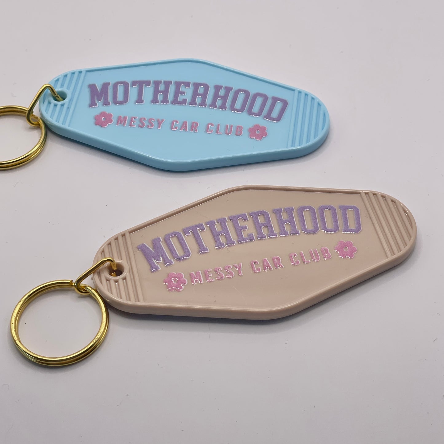 Motherhood Messy Car Club Motel Keychain