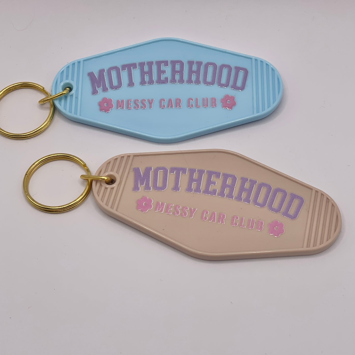 Motherhood Messy Car Club Motel Keychain