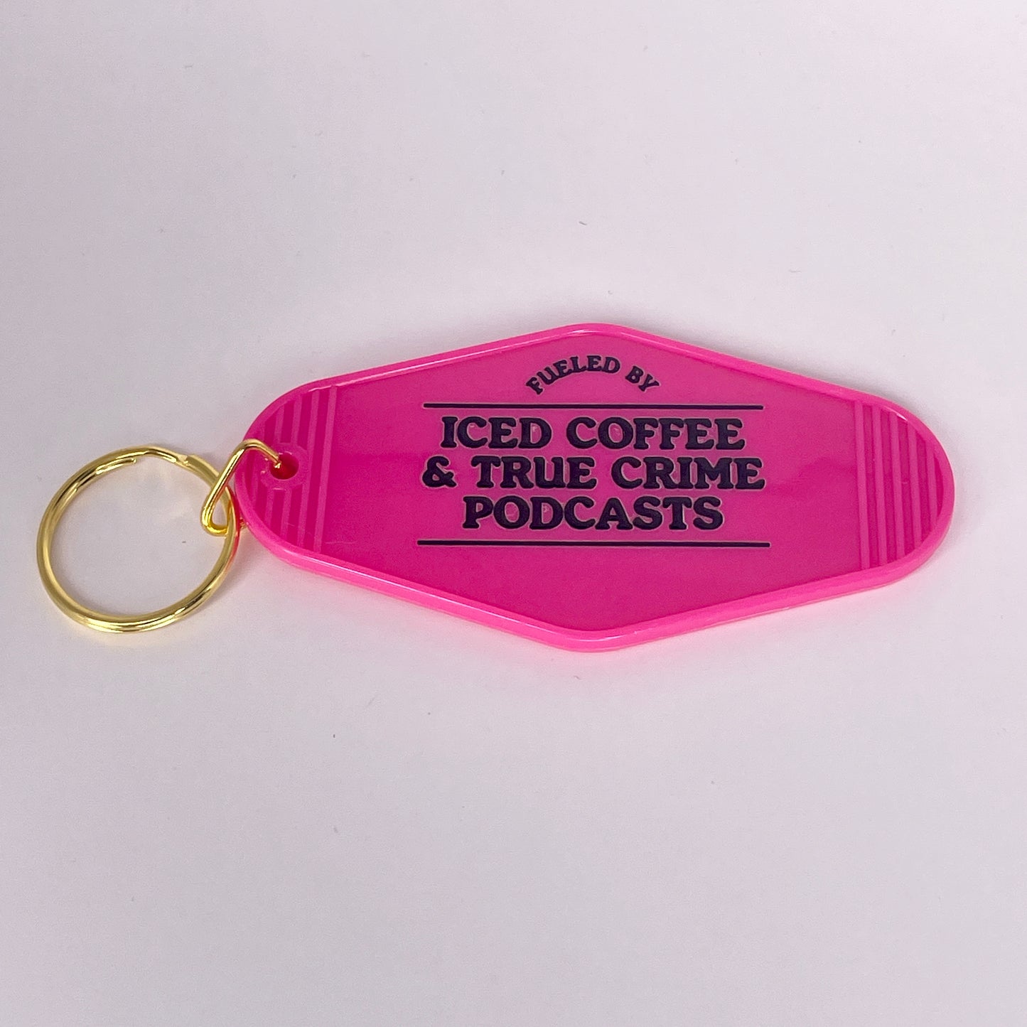 Iced Coffee and True Crime Motel Keychain