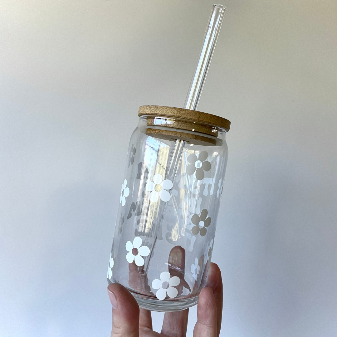It's Me, Hi I'm the Problem It's Me Glass Can Cup with Bamboo Lid and Straw