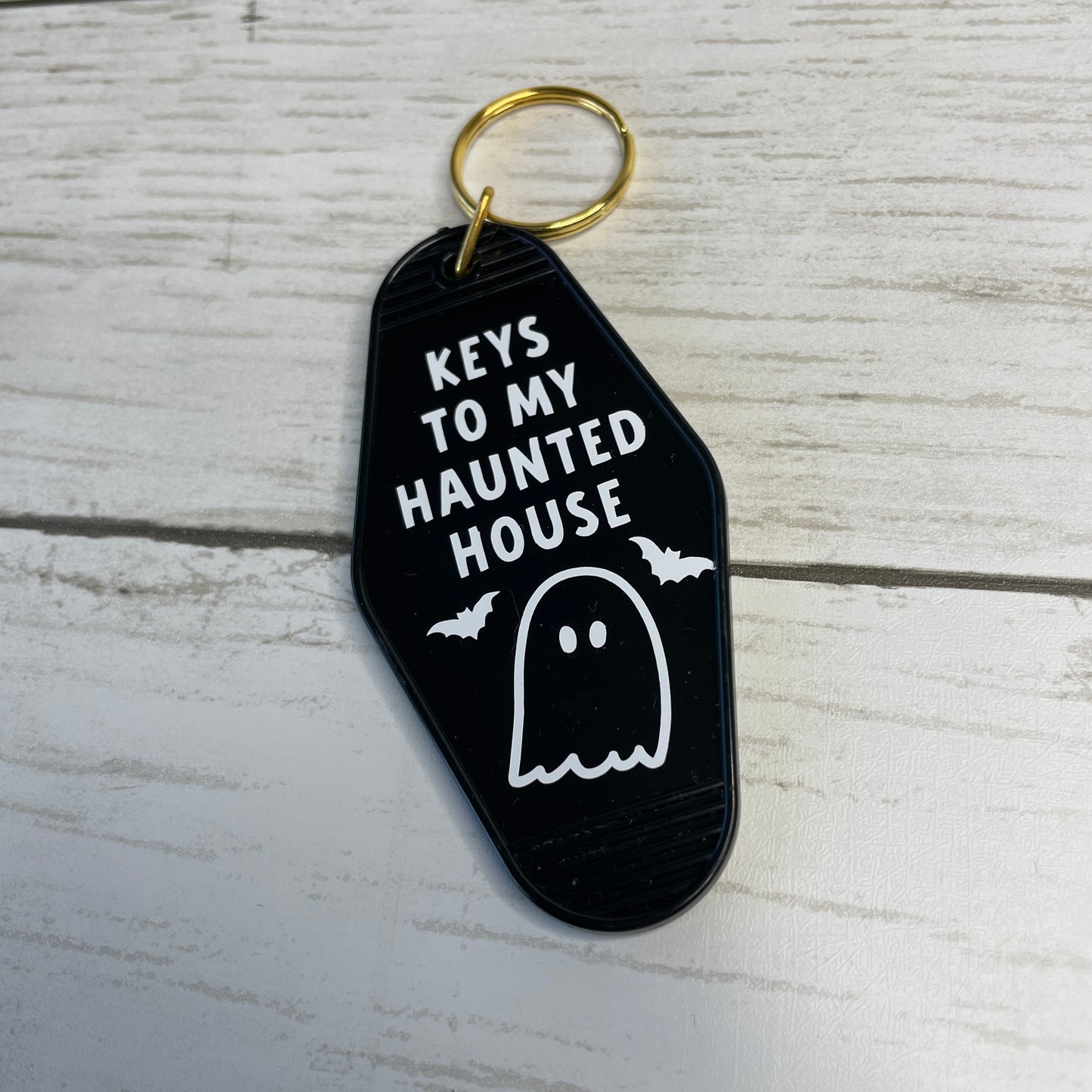Halloween Motel Keychain Burn Racists Not Witches Keychain and Keys to My Haunted House Keychain